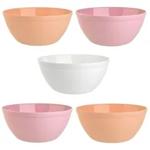 ENGELLAND 5er Set Schalen Müslischalen Dessertschalen Salatschale Suppenschale Reisschale Bowl bunt aus Kunststoff BPA-frei groß 900 ml
