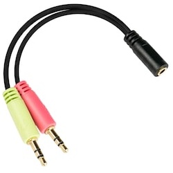 Good Connections 4-pol. 3,5mm Klinkenbu./ 2x 3-pol. Klinkenst. schwarz 0,2m OMTP