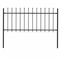 vidaXL Gartenzaun mit Speerspitzen Stahl 1,8 m Schwarz