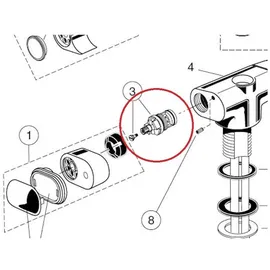 Ideal Standard Oberteil Dualux A960939NU 1/2" blau ohne Griff
