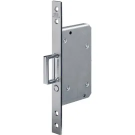 BKS Schiebetür-Einsteckschloss 0393 STA Silber 20/55 mm mit Springgriff und Auslöseknopf