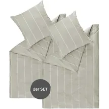 Esprit Renforcé Bettwäsche, HARPLINES - 2er Set 135x200 cm, Grau,