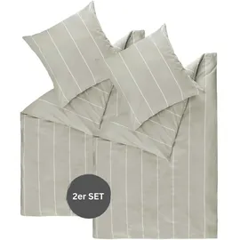 Esprit Renforcé Bettwäsche, HARPLINES - 2er Set 135x200 cm, Grau,