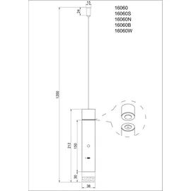 GLOBO Lighting Akku-Pendelleuchte PELO DH 3.80x120 cm - Gr.: onesize