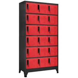 vidaXL Schließfachschrank Anthrazit und Rot 90x40x180 cm Stahl