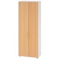 Hammerbacher Regal 6OH Türen weiß/Buche
