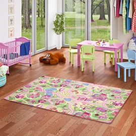 Snapstyle Kinder Spiel Straßenteppich Rosa, 200x300cm