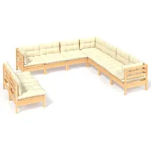 vidaXL Garten-Lounge-Set 9-tlg. creme Kiefer