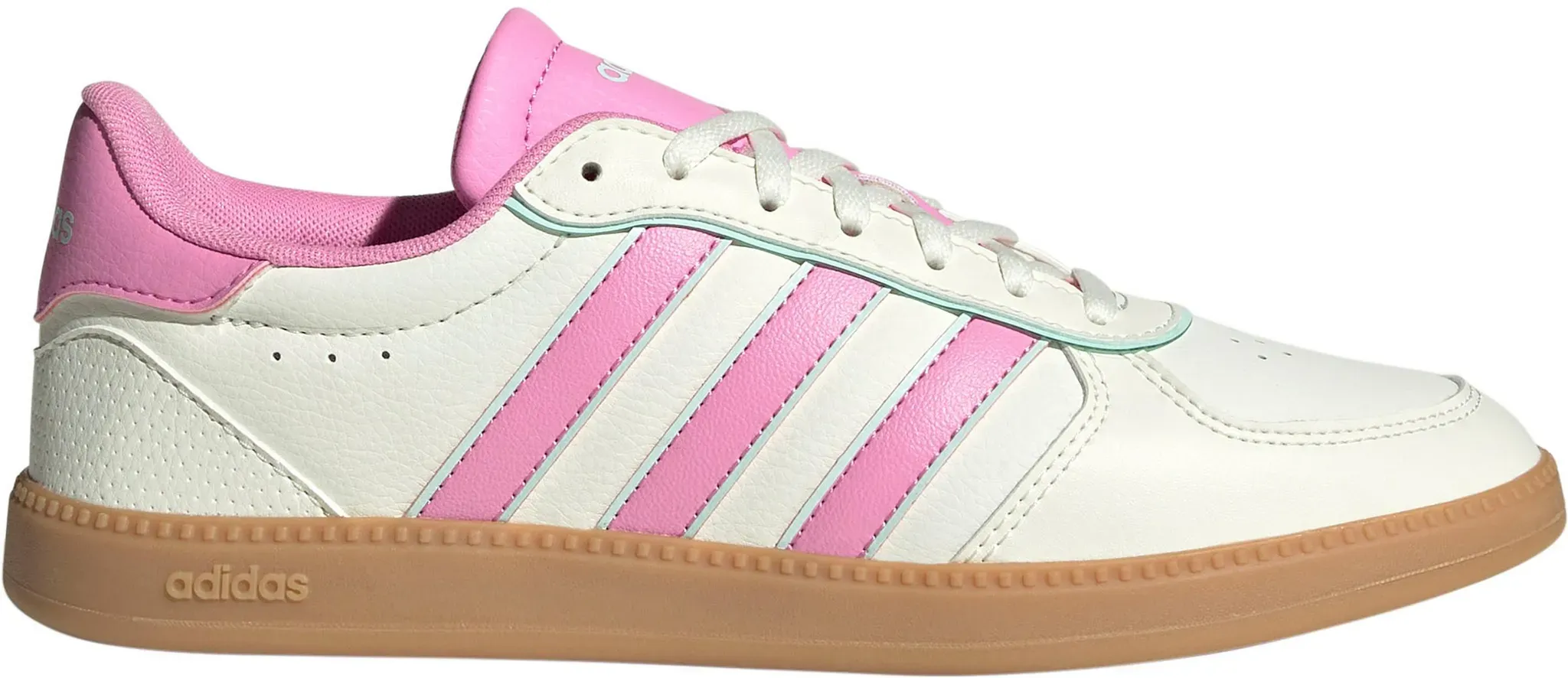 adidas BREAKNET SLEEK Sneaker Damen in core white-bliss pink-halo mint, Größe 37 1/3 - weiß