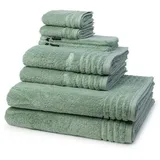 VOSSEN Handtuch Set Vienna Style Supersoft, Walkfrottee (Spar-Set, 8-St), 2 X Wasch- 2 X Gäste- 2 X Dusch- 2 X Handtuch im Set - Baumwolle grün