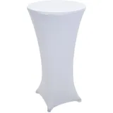 Mendler Set Stehtisch + Stehtischhusse HWC-J30, Bistrotisch Tischhusse, klappbar höhenverstellbar Ø 60cm ~ Husse weiss