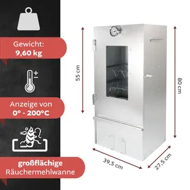 Lemodo Räucherofen 80 cm Silber