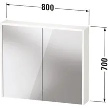 Duravit D-Code Spiegelschrank Verspiegelt DC7106055551000 800x700x148, Eiche Marmoriert Matt, Steckdose E, LED Beleuchtung