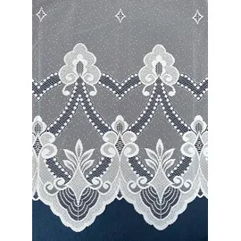 WECKBRODT Gardine WECKBRODT "Weimar" Gr. 7, weiß, B:750cm H:145cm, Jacquard, Polyester, Gardinen, Gardine, Jacquard, Bogenstore, floral, Halbtransparent, Sockel, Bordüre, Store