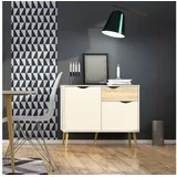 Andas Sideboard »Oslo Aufbewahrung, Schubladenschrank«, Kommode mit 2 Türen, 1 Schublade, Breite 99 cm, Höhe 81 cm, weiß