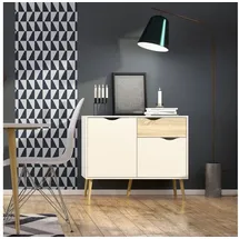 Andas Sideboard »Oslo Aufbewahrung, Schubladenschrank«, Kommode mit 2 Türen, 1 Schublade, Breite 99 cm, Höhe 81 cm, weiß