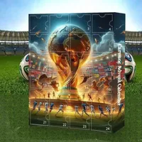 Weihnachts-Adventskalender 2024: Fußball-WM-Blindbox, idealer 24-Tage-Weihnachts-Adventskalender – Überraschungsgeschenk für Mädchen, Jungen und