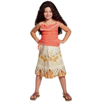 Disney Vaiana Prinzessin Kostüm für Mädchen offiziell lizenziert, Deluxe Kinder Karneval Faschingskostüm, Moana Kleid mit Maui Motiv, für Geburtstag und Verkleidung – Größe XS
