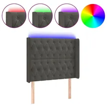 vidaXL LED Kopfteil Dunkelgrau 93x16x118/128 cm Samt
