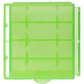 AccuCell Aufbewahrungsbox für 4x AA Mignon oder 4x 14500 Akkus, max. Batterielänge 50,6mm, grün