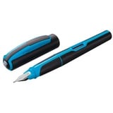 Pelikan Style neonblau/schwarz, rechte Hand/linke Hand, mittel,