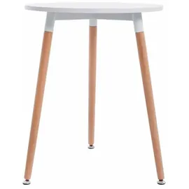 CLP Retro-Design Küchentisch AMALIE mit 3 Holzbeinen I hochwertige Materialen I rund Ø 60 cm I Tischhöhe 75 cm