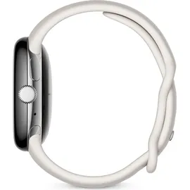 Google Pixel Watch LTE polished silver Sportarmband chalk