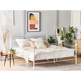 Beliani Bett mit Lattenrost Metall Lyra 140 x 200 cm