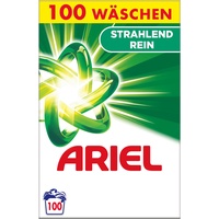 Ariel Waschmittel Pulver, Waschpulver, Vollwaschmittel, 100 Waschladungen, Strahlend Rein (6.5 kg)