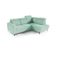 moeblo Ecksofa MOSTA II, Couch für Wohnzimmer, Schlafsofa Sofagarnitur Sofa Eckcouch L-Form Wohnlandschaft, Verstellbaren Kopfstützen- (BxHxT): 268x93/109x204 cm, mit Schlaffunktion und Bettkasten grün