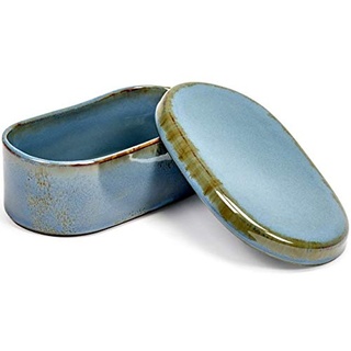 Serax Butterdose mit Deckel, Smokey Blue – 14 x 8 cm