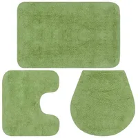 vidaXL Badematten-Set 3-tlg. Stoff Grün