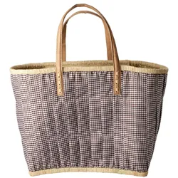 RICE Rice Tasche aus Bast mit Henkel, Medium, braun