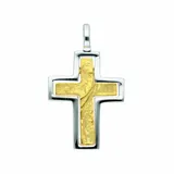 Kettenanhänger ADELIA ́S "Kreuzanhänger 333 Weißgold ( 8K )", gold, Schmuckanhänger, Damen, Gold, Kettenanhänger, Goldanhänger Kreuz