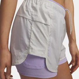 Under Armour Explor Trail Ultra Lined Laufshorts Damen-weiß, lila, Größe L (auch verfügbar in XL)