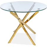 Design Esstisch rund GA-111 Glas Tisch Esszimmer 90x71x90 cm - Transparent
