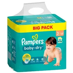 Pampers® Windeln baby-dryTM BIG PACK  Größe Gr.3 (6-10 kg) für Babys und Kleinkinder (4-18 Monate), 68 St.