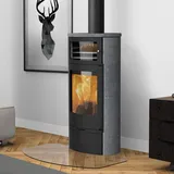 Lotus Jubilee 35S Kaminofen mit Warmhaltefach Schwarz/ Speckstein, Rauchabgang o...