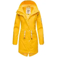 Navahoo Damen Übergangsjacke Regenmantel wasserdicht lang mit Kapuze Tropical Stormoo Yellow Gr. XS - XS