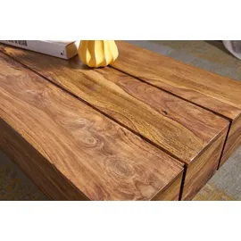 FineBuy Couchtisch Braun Akazie 120 x 45 x 15 cm