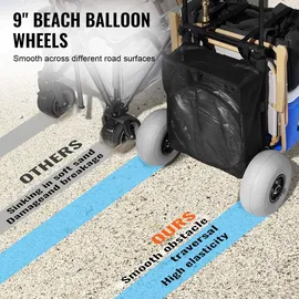 Vevor Strandkarre Bollerwagen 74,84 kg Tragkraft zusammenklappbar Stahl