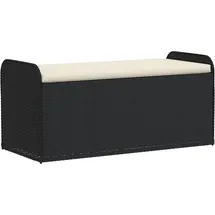 vidaXL Sitzbank mit Stauraum & Kissen Schwarz 115x51x52 cm Poly Rattan