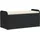 vidaXL Sitzbank mit Stauraum & Kissen Schwarz 115x51x52 cm Poly Rattan