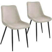 Tectake Esszimmerstuhl Monroe gepolstert creme