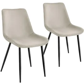 Tectake Esszimmerstuhl Monroe gepolstert creme
