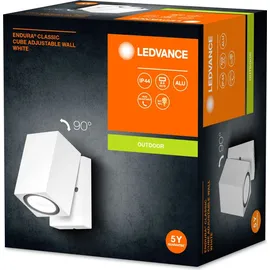 LEDVANCE Wandleuchte Endura Classic Cube in Weiß mit verstellbarem Lampenkopf