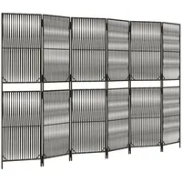 VidaXL Paravent 6-tlg. Grau Poly Rattan