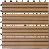 Ventanara® WPC Holz Kunststoff Fliesen Terrassenfliesen Klickfliesen Balkonfliesen 1 Stück (30 x 30 cm Standard, Natur)