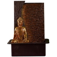 Zen'Light - Zimmerbrunnen Buddha Jati abnehmbar mit gelbem LED-Band - Zen-Dekor Ideal für Meditation und Entspannung - Leise Wasserpumpe - Glücksbrunnen mit geschlossenem Kreislauf - H 40cm