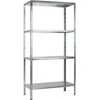 SCHULTE Regalwelt Steckregal Metall 200x100x50 cm silber 4 Böden